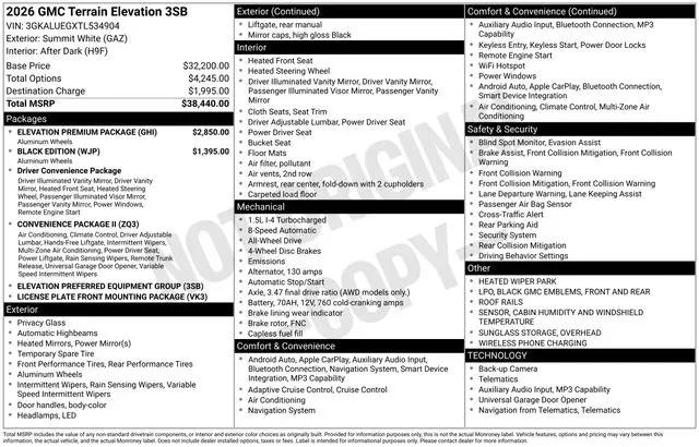 2026 GMC Terrain AWD Elevation