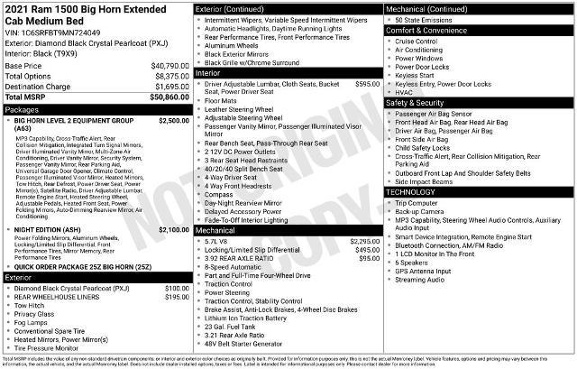2021 Ram 1500 Big Horn Quad Cab 4x4 6'4" Box