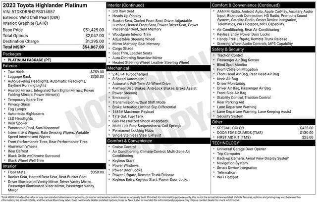 2023 Toyota Highlander Platinum
