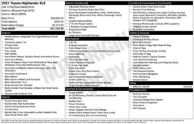 2021 Toyota Highlander XLE