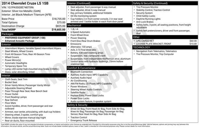 2014 Chevrolet Cruze LS Auto