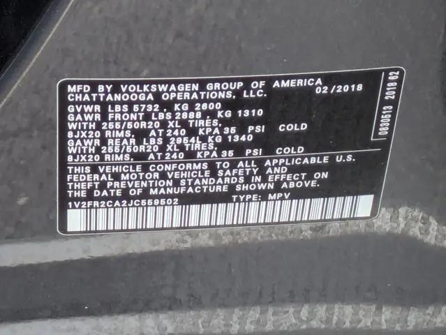 2018 Volkswagen Atlas 3.6L V6 SE w/Technology