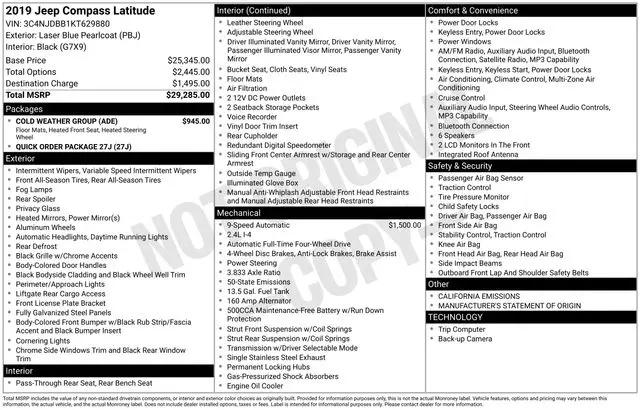 2019 Jeep Compass Latitude 4x4