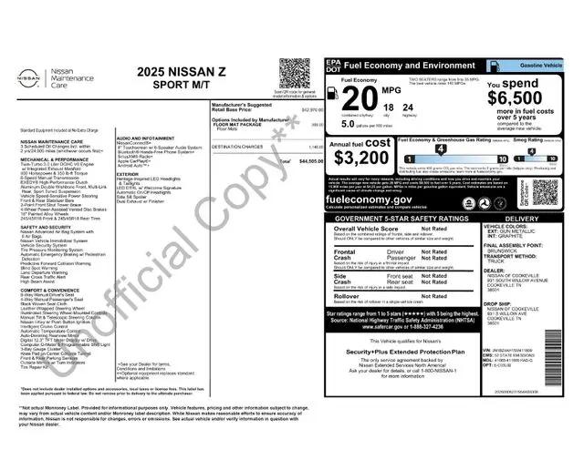 2025 Nissan Z Sport Manual Transmission