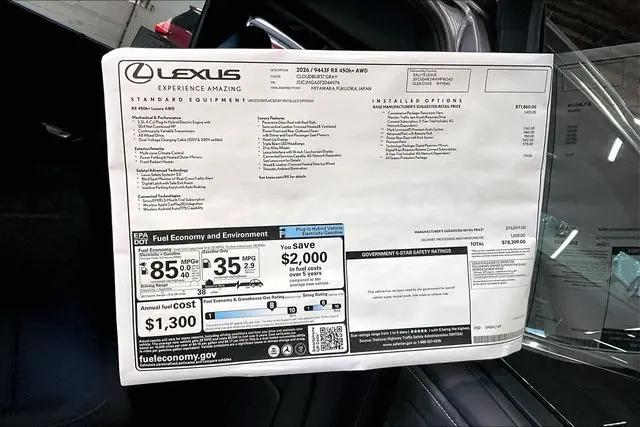 2026 Lexus RX 450h+ Luxury