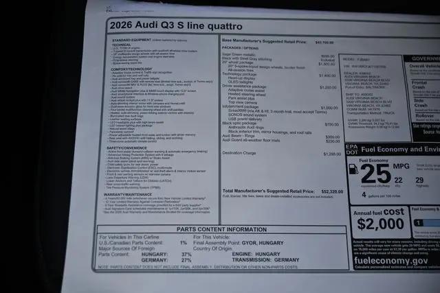 2026 Audi Q3 TFSI quattro S tronic