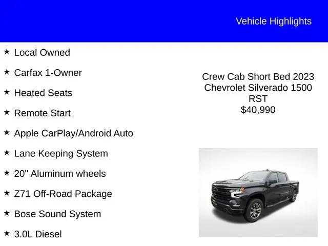 2023 Chevrolet Silverado 1500 4WD Crew Cab Short Bed RST