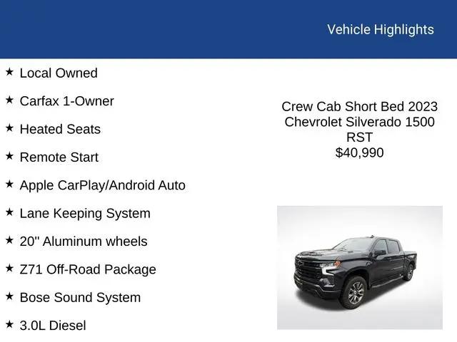 2023 Chevrolet Silverado 1500 4WD Crew Cab Short Bed RST