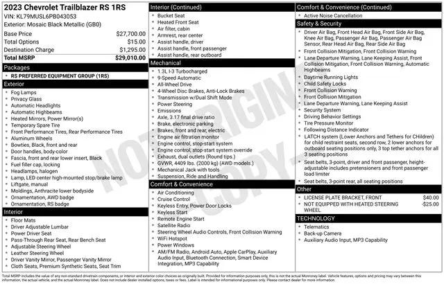 2023 Chevrolet TrailBlazer AWD RS for sale in Avon, IN