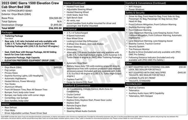 2023 GMC Sierra 1500 2WD Crew Cab Short Box Elevation