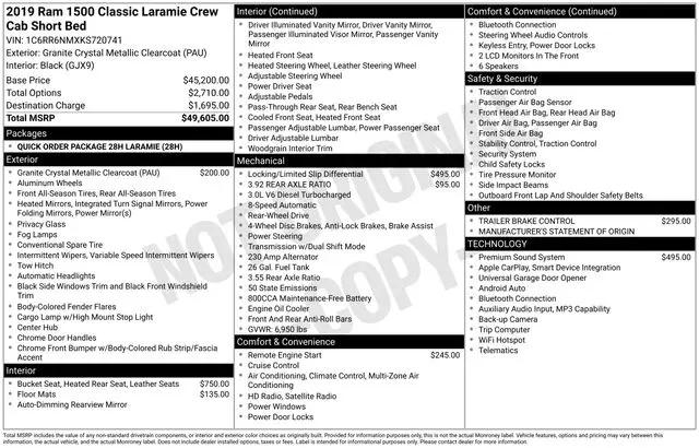 2019 Ram 1500 Classic Laramie Crew Cab 4x2 5'7" Box