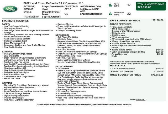 2022 Land Rover Defender 90 X-Dynamic HSE