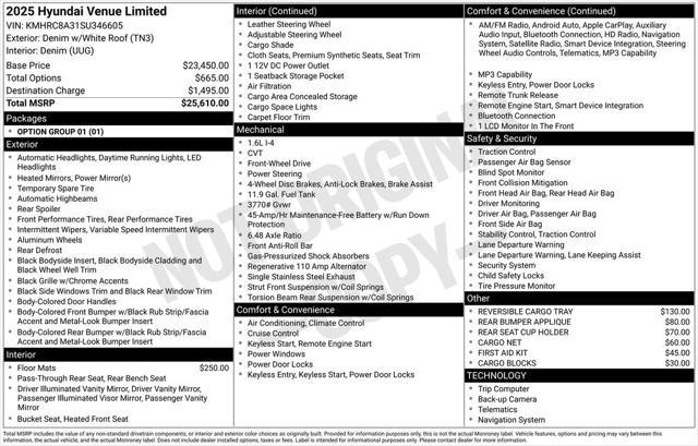 2025 Hyundai Venue Limited