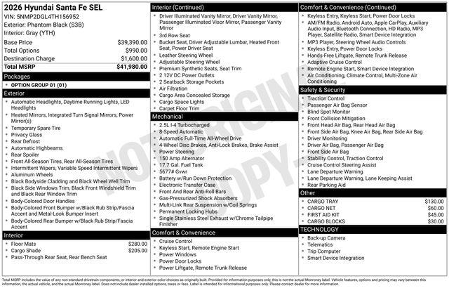 Used 2026 Hyundai Santa Fe SEL For Sale in Olive Branch, MS
