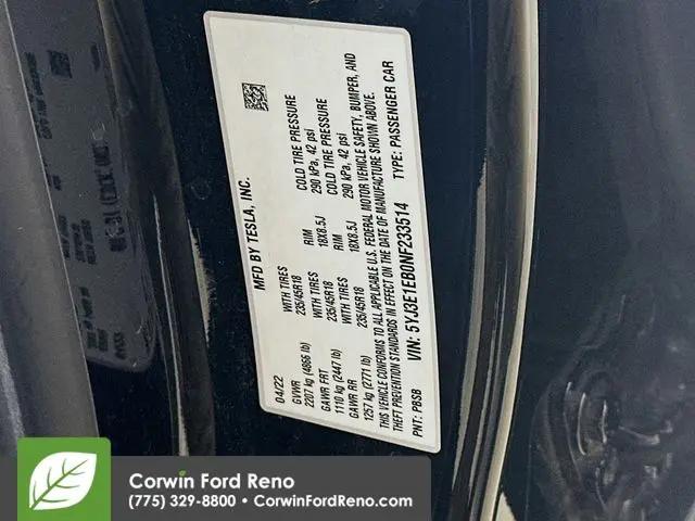 2022 Tesla Model 3 Long Range Dual Motor All-Wheel Drive
