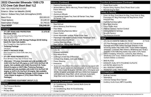 2022 Chevrolet Silverado 1500 4WD Crew Cab Short Bed LTZ