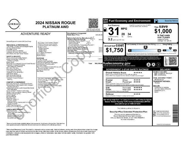 2024 Nissan Rogue Platinum Intelligent AWD