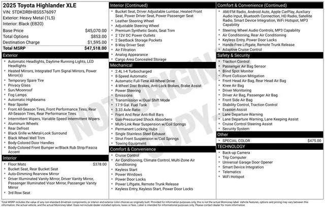 2025 Toyota Highlander XLE