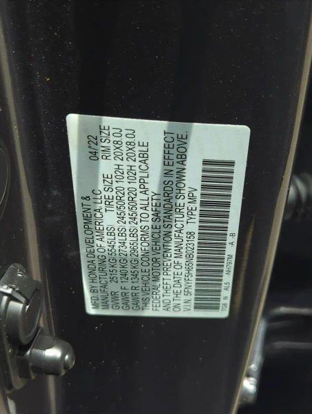 2022 Honda Pilot 2WD Touring 7 Passenger