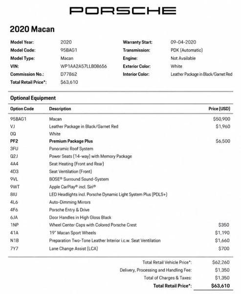 2020 Porsche Macan Base