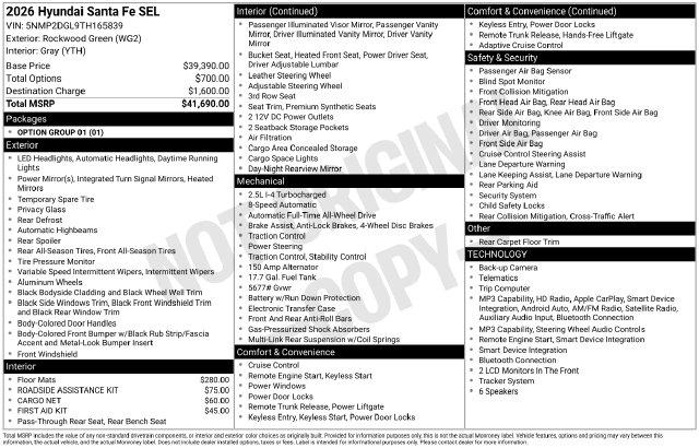 Used 2026 Hyundai Santa Fe SEL For Sale in Olive Branch, MS