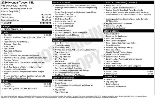 Used 2026 Hyundai Tucson SEL For Sale in Olive Branch, MS