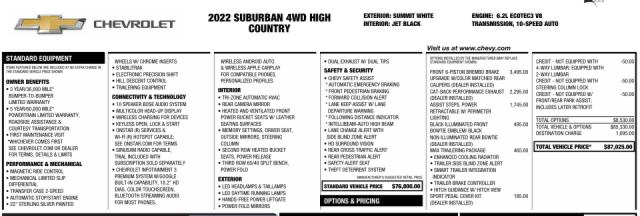 2022 Chevrolet Suburban 4WD High Country