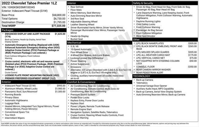 2022 Chevrolet Tahoe 4WD Premier