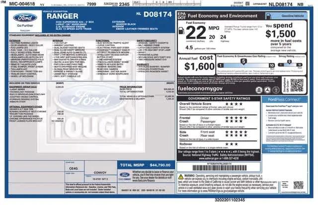 2022 Ford Ranger LARIAT