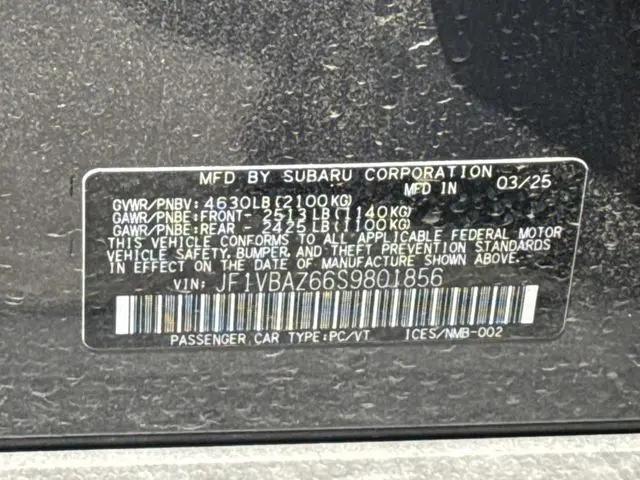 2025 Subaru WRX tS
