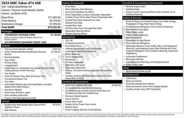 2024 GMC Yukon 4WD AT4