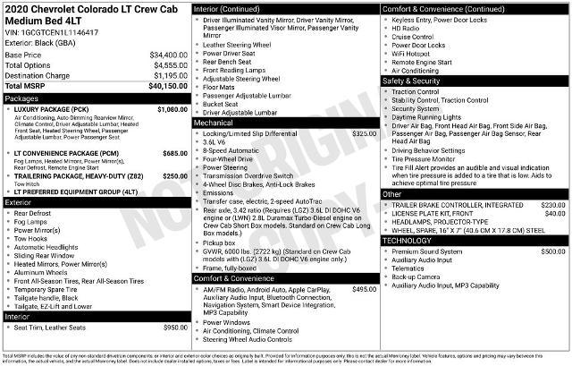 2020 Chevrolet Colorado 4WD Crew Cab Short Box LT