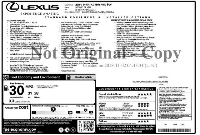 2019 Lexus RX 450h RX 450h