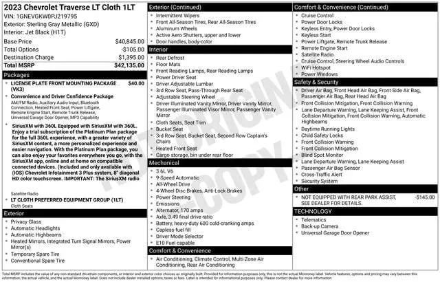 2023 Chevrolet Traverse AWD LT Cloth