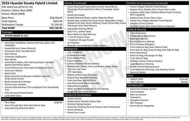 2026 Hyundai Sonata Hybrid Limited