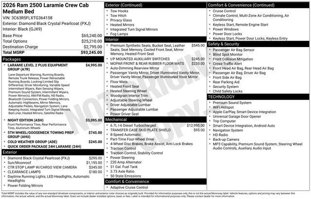 2026 RAM Ram 2500 RAM 2500 LARAMIE CREW CAB 4X4 64 BOX