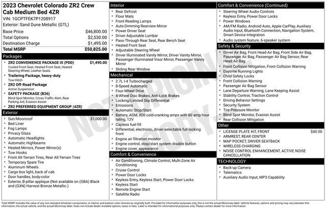 2023 Chevrolet Colorado 4WD Crew Cab Short Box ZR2