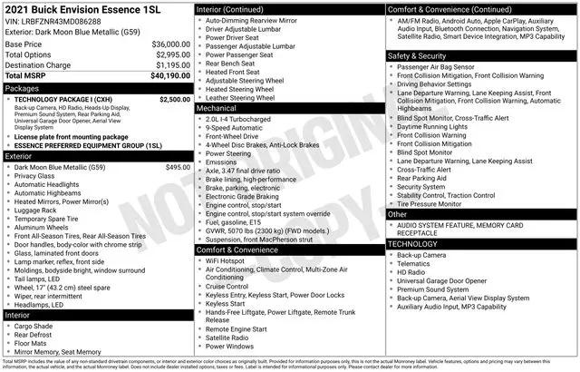 2021 Buick Envision FWD Essence