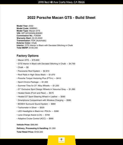 2022 Porsche Macan GTS for sale in Costa Mesa, CA