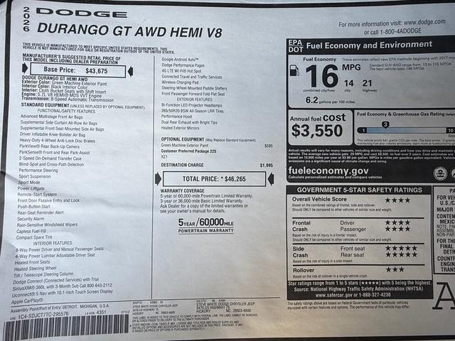 2026 Dodge Durango GT AWD HEMI V8