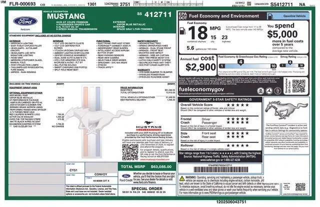2025 Ford Mustang GT Premium Fastback for sale in Brunswick, OH