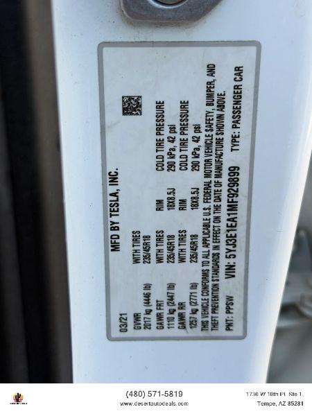2021 Tesla Model 3 Standard Range Plus Rear-Wheel Drive