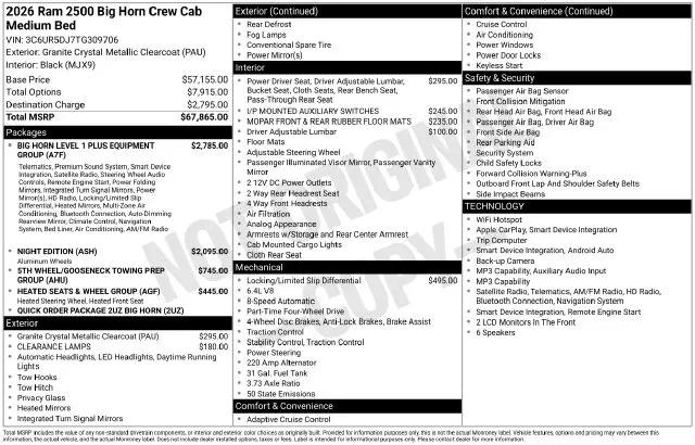 2026 Ram 2500 Big Horn Crew Cab 4x4 64 Box