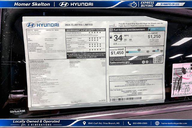 New 2026 Hyundai Elantra Limited For Sale in Olive Branch, MS