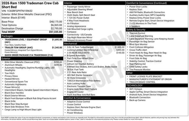 2026 Ram 1500 Tradesman Crew Cab 4x4 57 Box