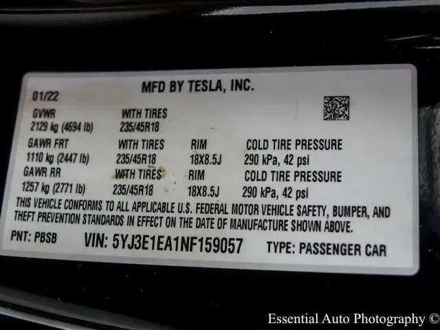2022 Tesla Model 3 Rear-Wheel Drive