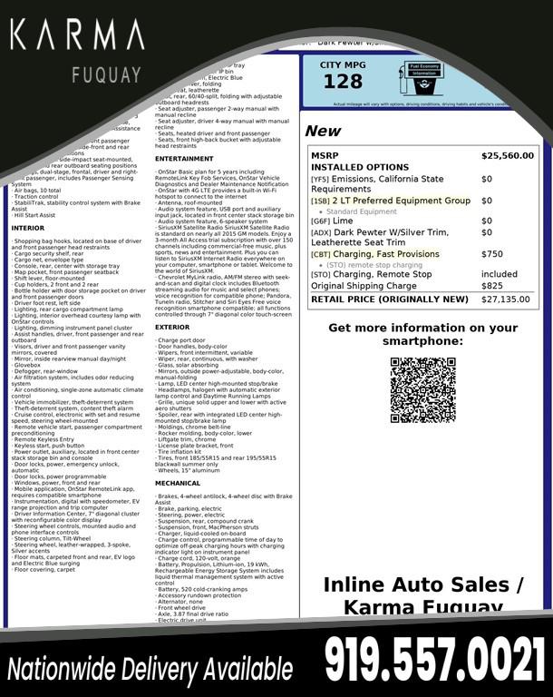 2015 Chevrolet Spark EV 2LT for sale in Fuquay-Varina, NC