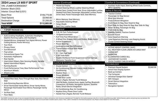 2024 Lexus LX F SPORT for sale near Dayton, OH