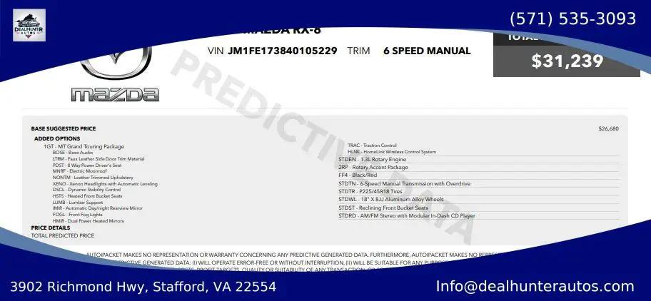 2004 Mazda RX-8 6 Speed Manual for sale in Stafford, VA