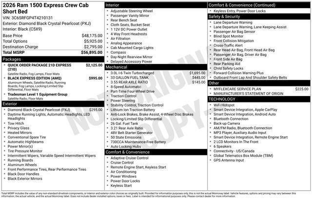 2026 RAM 1500 RAM 1500 EXPRESS CREW CAB 4X4 57 BOX